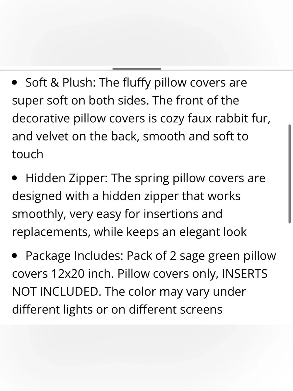 Plush Faux Fur Lumbar Pillow Covers Rectangular 12x20” (2-Pack) SAGE GREEN